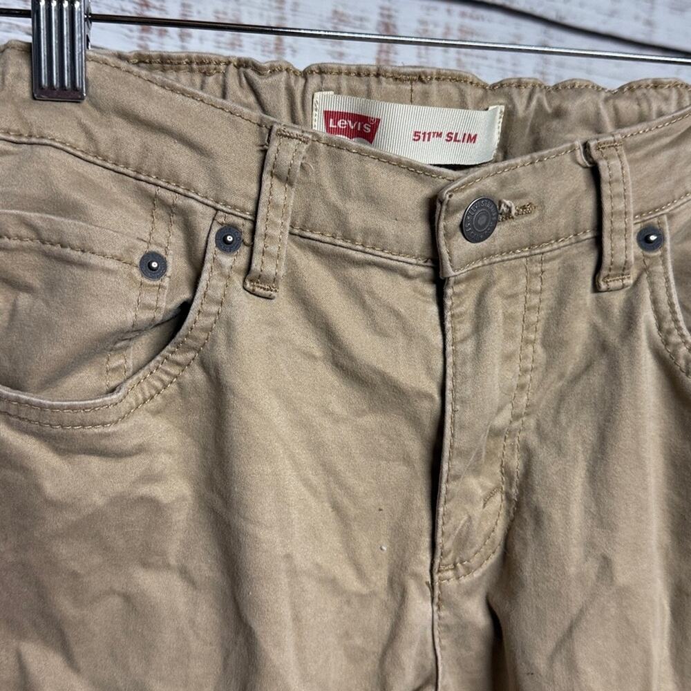 Levi's 511 Khaki Slim-Fit Sueded Twill Pants Jeans Boys - Picture 3 of 10
